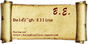 Belágh Ellina névjegykártya